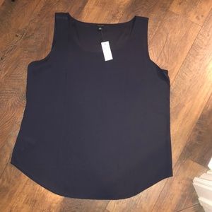 NWOT Ann Taylor silky feeling navy blouse